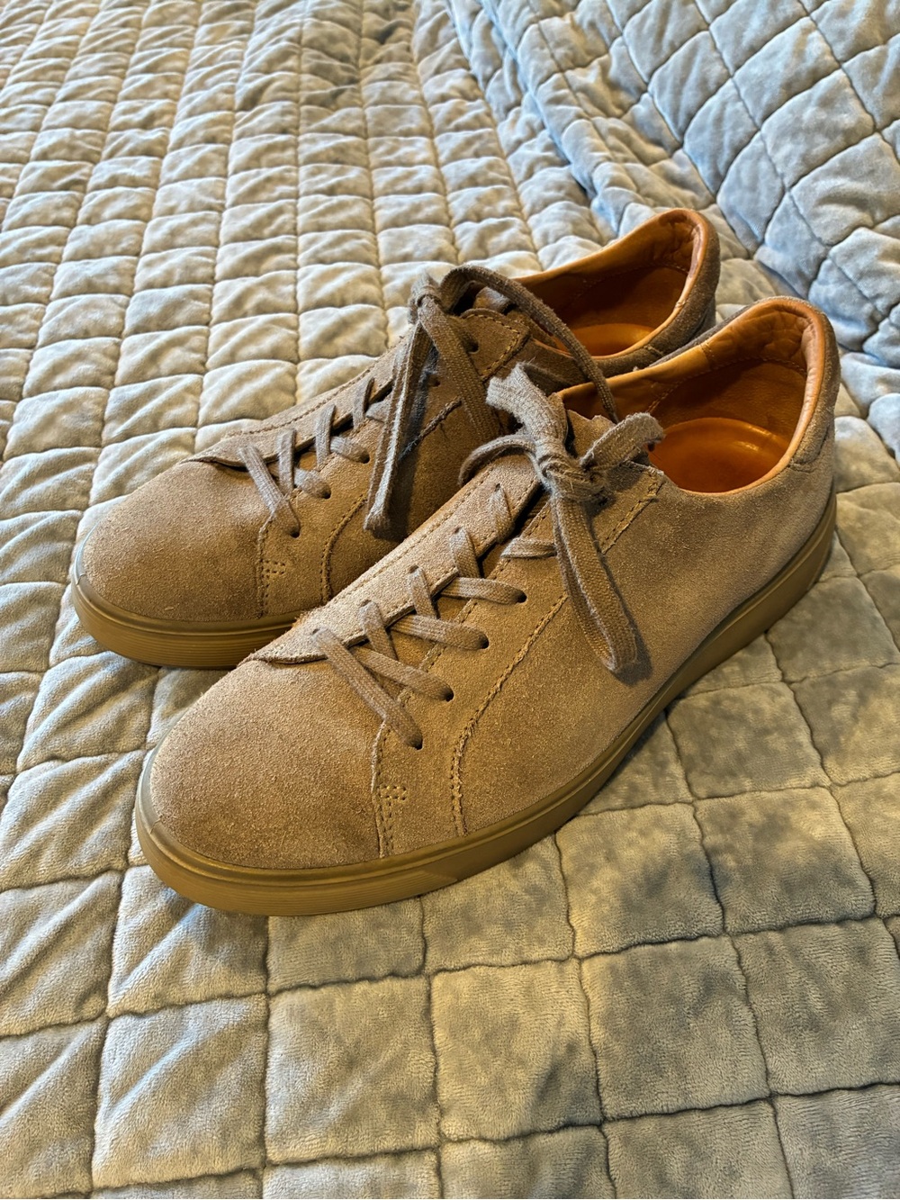 Ecco Men's Suede Sneakers in Taupe
